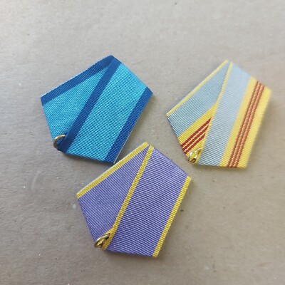 Order USSR Medal Soviet Suspension Block Kolodka  Ribbon Alumin.lot 3 Pcs.#596R