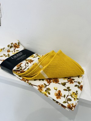 LAUREN RALPH LAUREN KITCHEN TOWELS RUST GOLD