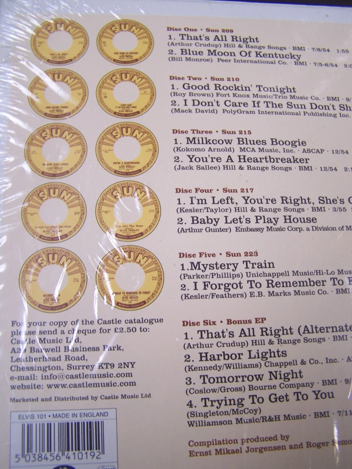 Elvis Presley 5 Sun Singles Limited Box Set & 1 EP w/poster NEW Factory Sealed - Image 3 of 3