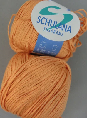 (135 €/kg): 50 g Schulana "SOJABAMA", orange 08, seidiger Glanz, #2636 - Bild 1 von 2