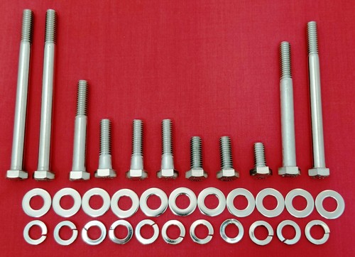 SBF WATER PUMP TIMING COVER BOLTS HEX STAINLESS SMALL BLOCK FORD 289 302 351W D - Foto 2