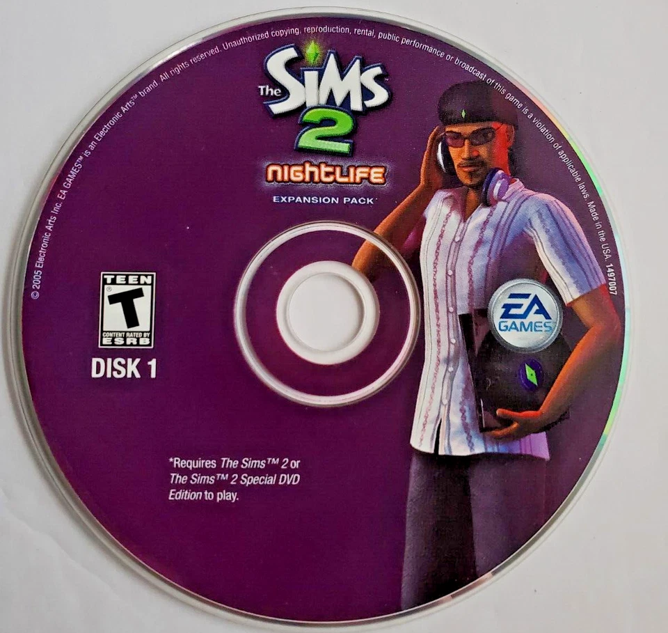 The Sims 2 Nightlife Expansion Pack - PC Game 2 Discs with Manual  - Image 2 of 4