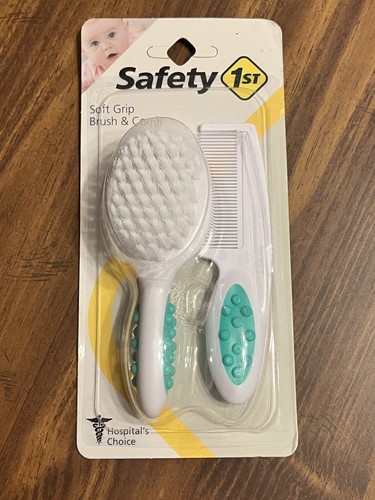 Safety 1ˢᵗ First Soft Grip Baby Toddler Soft Grip Brush & and Comb Set (New) - 第 1/4 張圖片