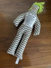 Dammit Doll Plush Stress Reliever Green Hair 12" Chevron Print