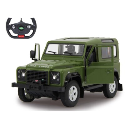 Jamara RC Land Rover Defender 1:14 | Grün | 2,4GHz | mit manuell öffnenden Türen