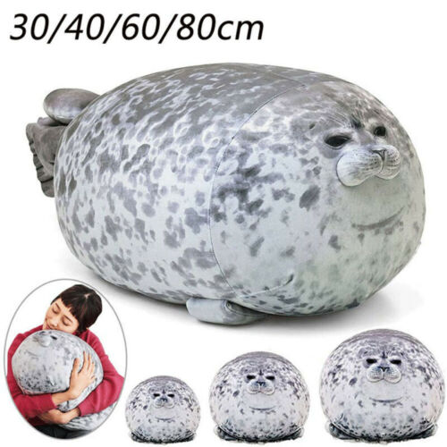 Chubby Blob Seal Plush Pillow Animal Toys Cute Ocean Stuffed Doll Christmas Gift - Picture 1 of 18