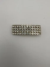 Four Row Rhinestone Bar Brooch Pin or Pendant 2" Long