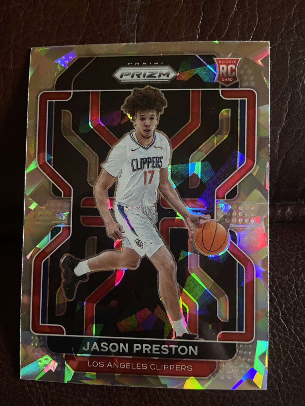 2021-22 Panini Prizm Jason Preston Cracked Ice SP Rookie RC #327 Clippers