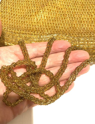 Vintage Walborg Gold Hollywood Glam Satin Lined Beaded Purse Evening Bag Clutch - Picture 8 of 12