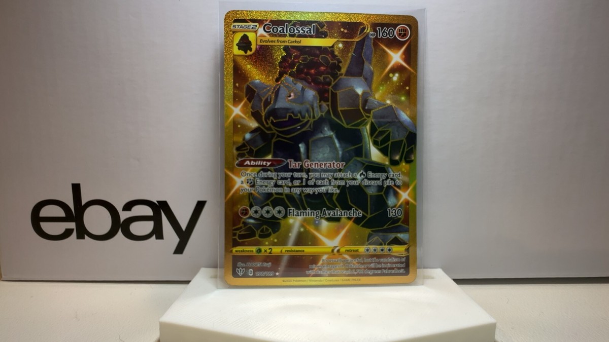 gold coalossal pokemon card SHINY Gold Coalossal 198/189 - Darkness Ablaze