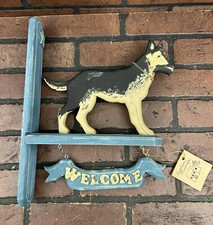 German Shepherd Hanging Wooden Welcome Sign