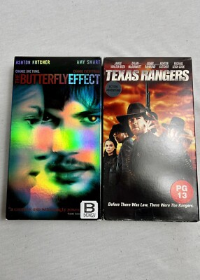 Ashton Kutcher 2 Lot VHS Tape Movies The Butterfly Effect Texas Rangers