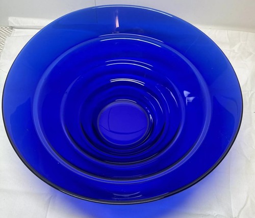 Art Deco Cobalt Blue Stepped Elegant Bowl Great Display Home Decor Art Nouveau - Picture 2 of 6