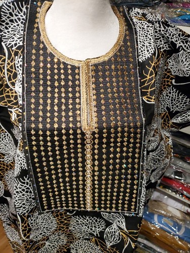 Zweifarbiges afrikanisches Ankara Baumwolle nigerianisches Kaftan Bubu Kleid NEU 🙂 Prozent Baumwolle - Bild 3 von 11