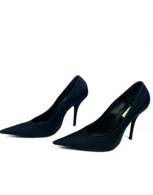 パンプス Balenciaga Slingback Heels With Pointed Toe New sz 7.5 / 37.5 Balenciaga Black Leather Stud Pointed Toe