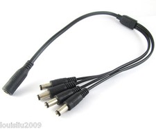 10 sets DC 2.1 x 5.5mm  Female 1 to 4 Male Power Cables for CCTV Camera