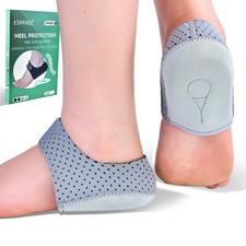 Plantar Fasciitis Gel Heel Protectors Pain Relief Cups for Large, Gray