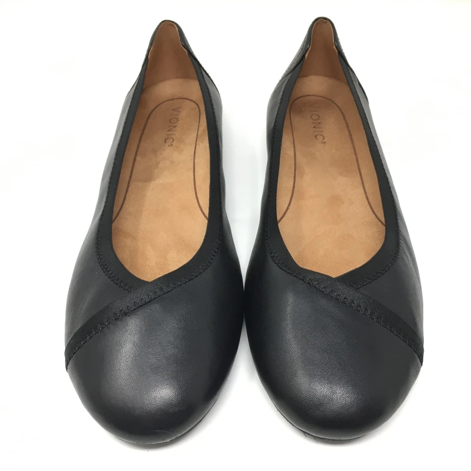 Zapatos mocasines planos de ballet Vionic Caroll para mujer talla 11 cuero negro ortopédicos Foto 4 de 4