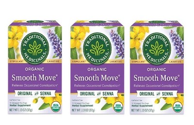 Traditional Medicinals, Organic Smooth Move, Laxative Tea Bags, 16 Ct Pack of 3
