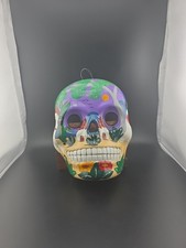 Adult Day of the Dead Half-Skull Eye-Mask for Halloween and Themed Parties