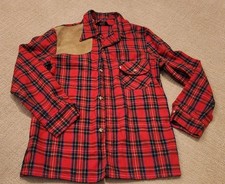 Vintage Levi  s Western Wear Flannel Shirt Made USA Mens Large Red Plaid Y4 
