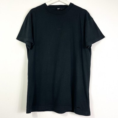 Tigha T-Shirt kurzärmliges Oberteil Gr.M Herren Schwarz Kurzarm Logo Basic