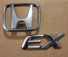 96 97 98 99 00 Honda Civic Ex Rear Trunk Lid Emblem Badge Chrome Set Oem L3