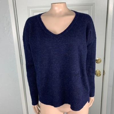 Peruvian Connection Heather Sweater S Alpaca Scoop Solid Knit Long sleeve P17