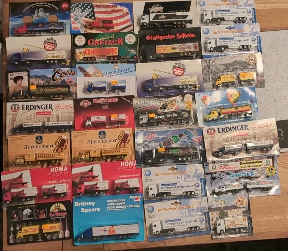 Werbetrucks Minitrucks Sammeltrucks Biertrucks Konvolut 28 Stück in OVP - Bild 3 von 4
