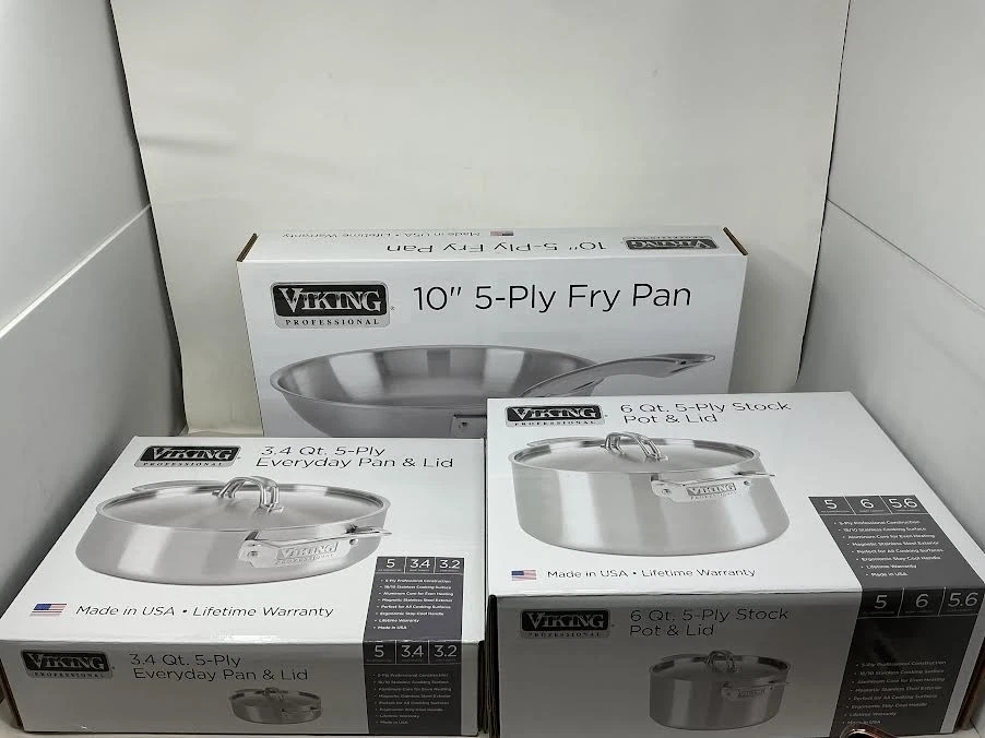 Viking 5-Ply Cookware Set, 5 Piece Stainless Steel