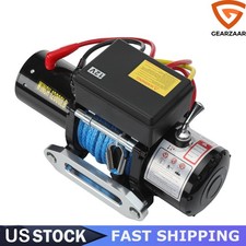 12000lbs Electric Winch 12v Synthetic Cable Truck Trailer Towing Off-road 4wd Us