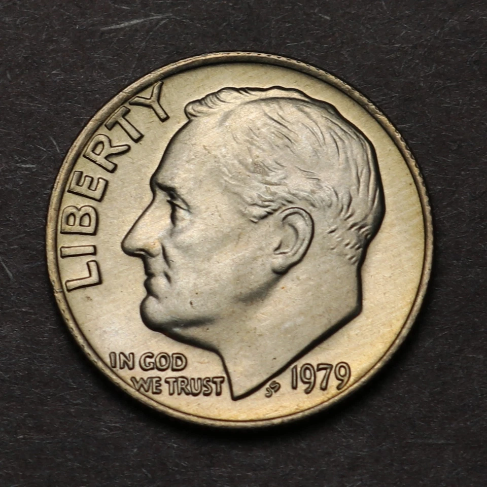 1979-P Roosevelt Dime UNC *Strong DDR* Mint Error Variety (157) - Image 2 of 4