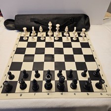 Chess Roll-Up Vinyl Tournament Chess Set with...