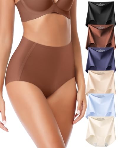 Seamless High Waisted Underwear Panties for Women No Large A-multicolor-6 Pack - Picture 2 of 7