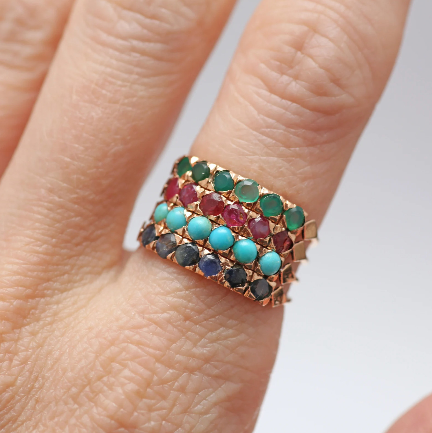 14k Multigem Harem Ring - image 5