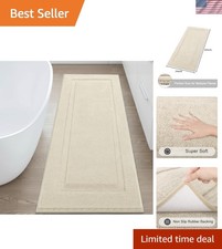 Elegant Extra Soft Non-Slip Bathroom Runner Rug 60x24 - Light Beige Luxury