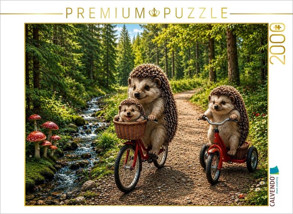 Calvendo Puzzle Hedgehog Happiness On Forest Paths | 2000 Pieces, Finished Size-image