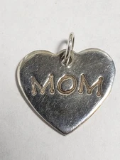 Lucy Ann Sterling Silver Heart Charm With Mom Engraved