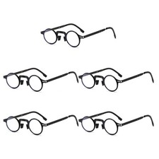 5 Paires De Lunettes De Lecture Ronde À Monture Pliable Avec Étui