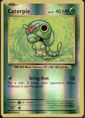 Caterpie Reverse Holo Common XY - Evolutions 3/108 NM