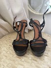 Givenchy Women’s Black Leather Platform Ankle Strap Buckle Stiletto US 9 — photo 1