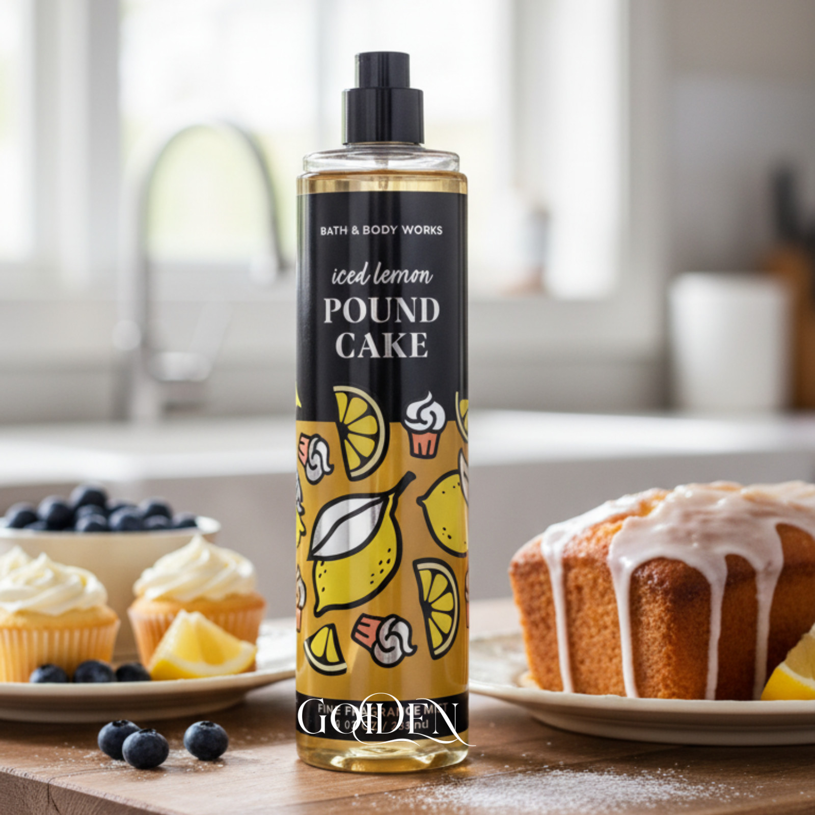 Bath & Body Works ICED LEMON POUND CAKE Fine Fragrance Body Mist Spray 8Oz