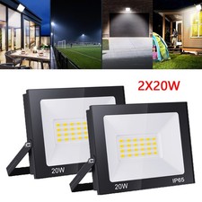2x 20W LED Floodlight Spot Light Security Flood Lights Outdoor Garden Lamp IP65