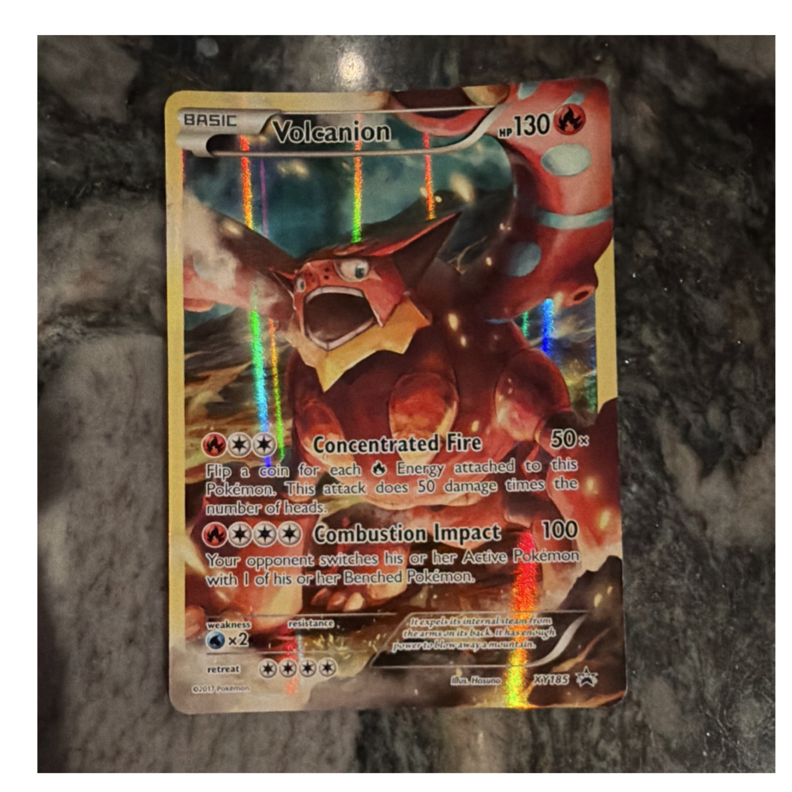 Pokemon Volcanion XY185 XY Promo Full Art Foil Black Star 130 HP English 2017