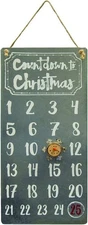 CWI Gifts Hanging Christmas Countdown Calendar - Wooden Christmas Countdown Cale