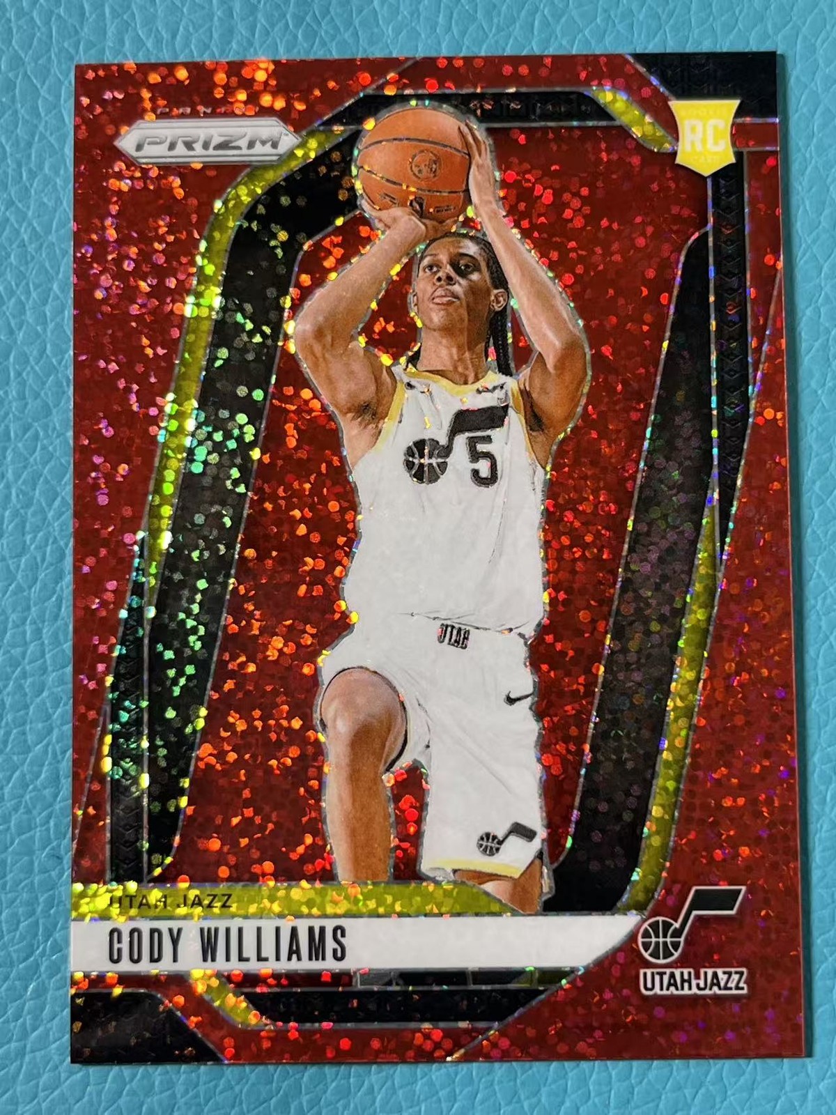 Cody Williams 2024-25 Panini Prizm Red Sparkle RC Jazz #232