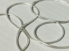 Sterling Silver 1mm Round Snake Chain Necklace 16 Inches