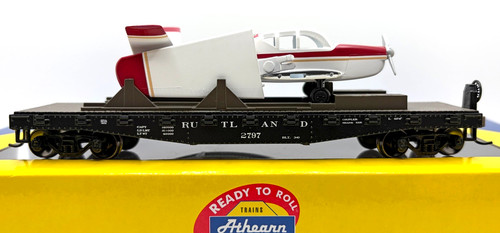 HO ATHEARN 92209 40' COCHE PLANO CON AVIÓN RUTLAND # 2777 | Condition: Used