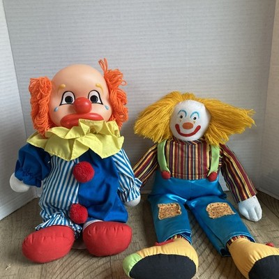 Vtg 1982 Dakin CHEERY-TEARY CLOWN 2-Face Doll Sad Happy Plush