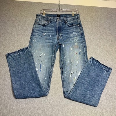 EDWIN Men's USA Made Distressed Paint Splatter Straight Leg Denim Jeans size 27